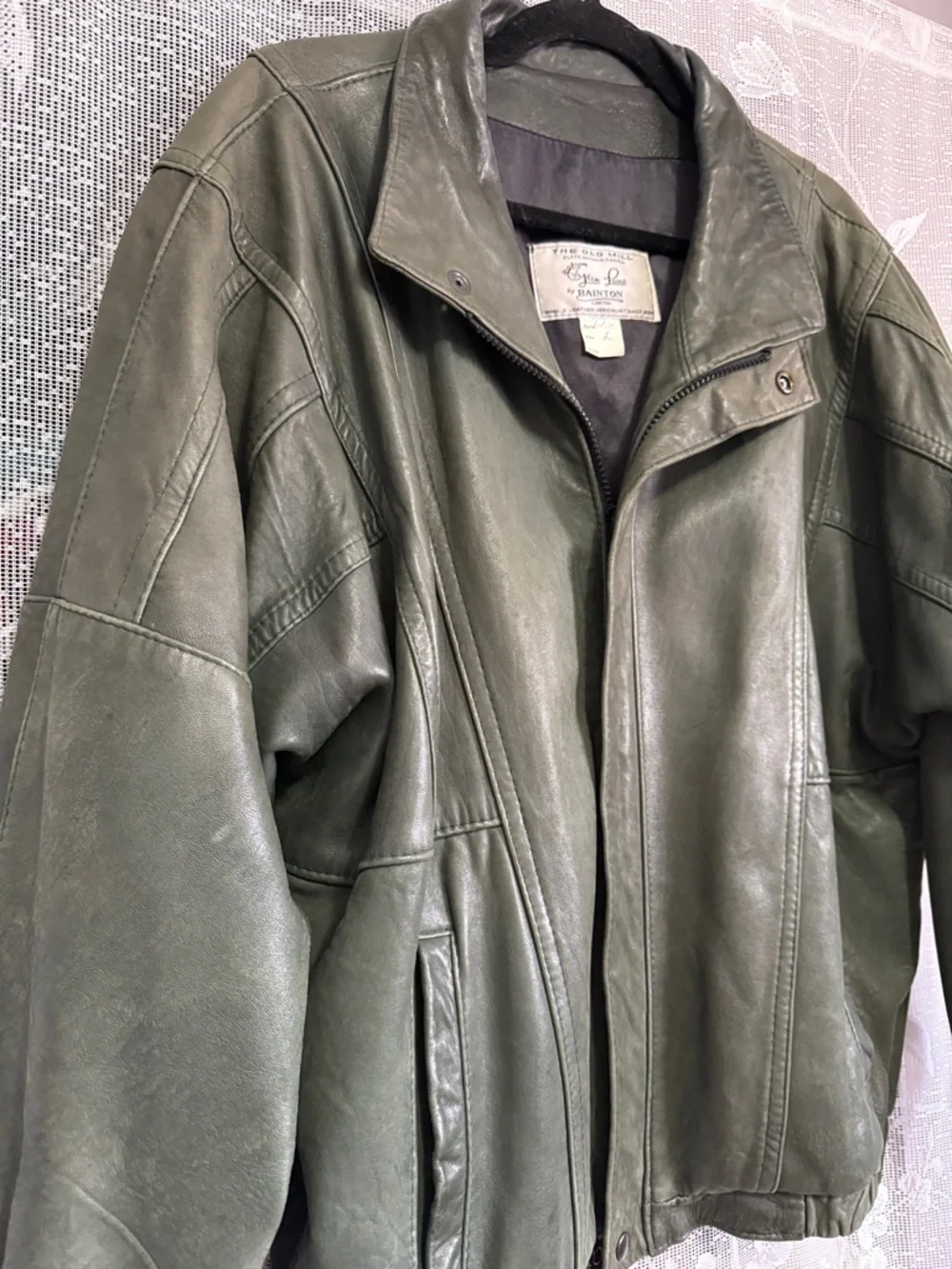 Vintage the Old Mill green buttery soft leather jacket - Picture 2 of 7